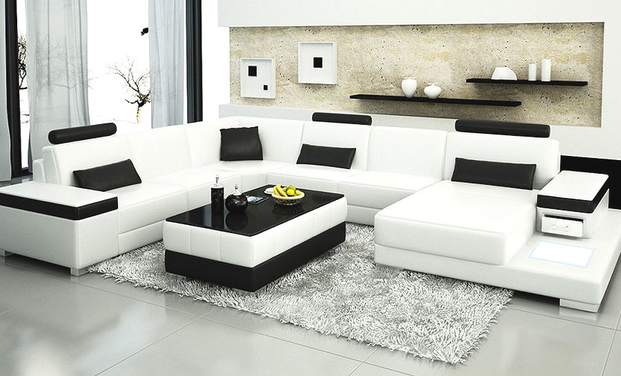 Juliet - U - Leather Sofa Lounge Set